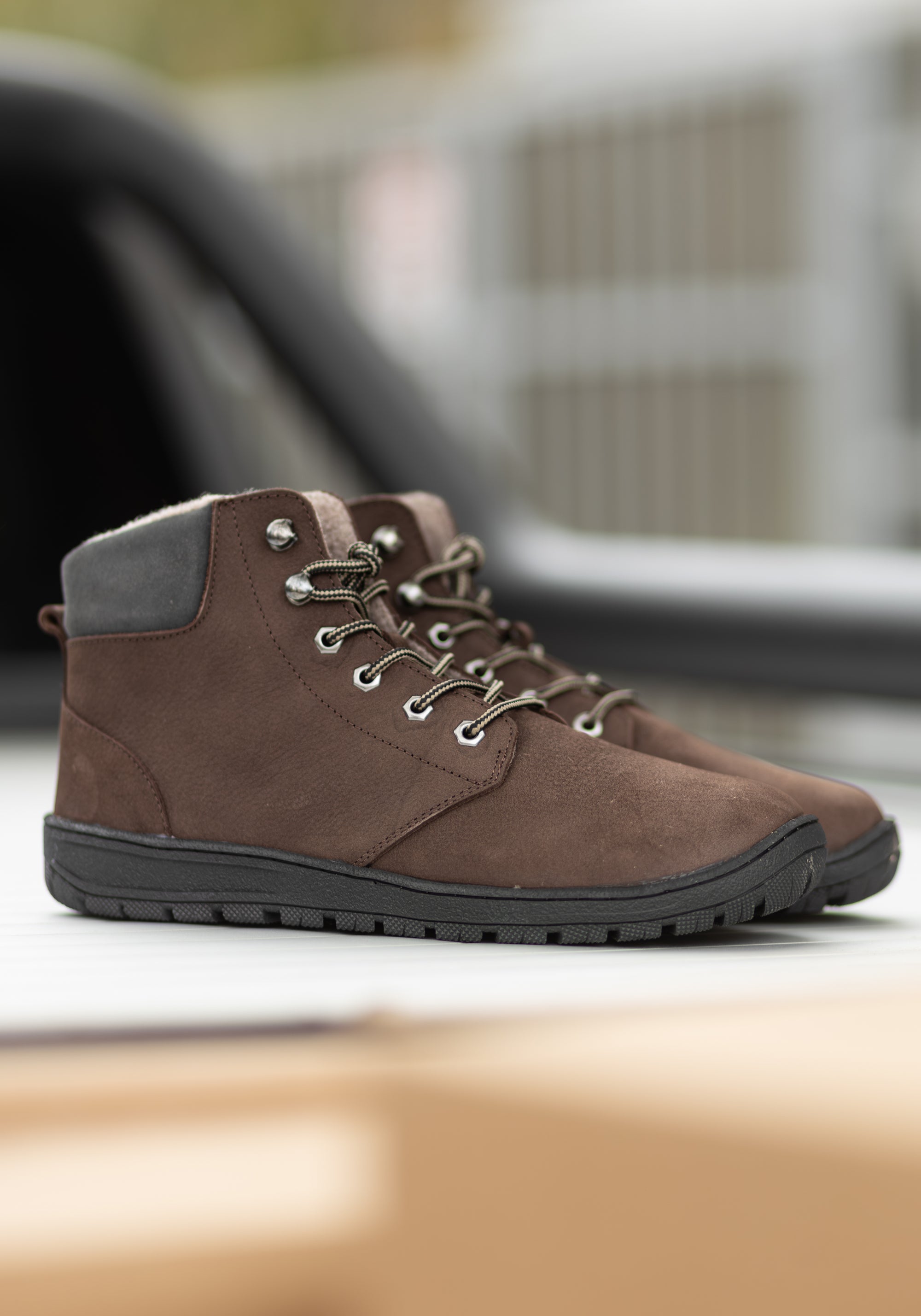 Ghete Barefoot îmblănite adulți - Street Style Chestnut