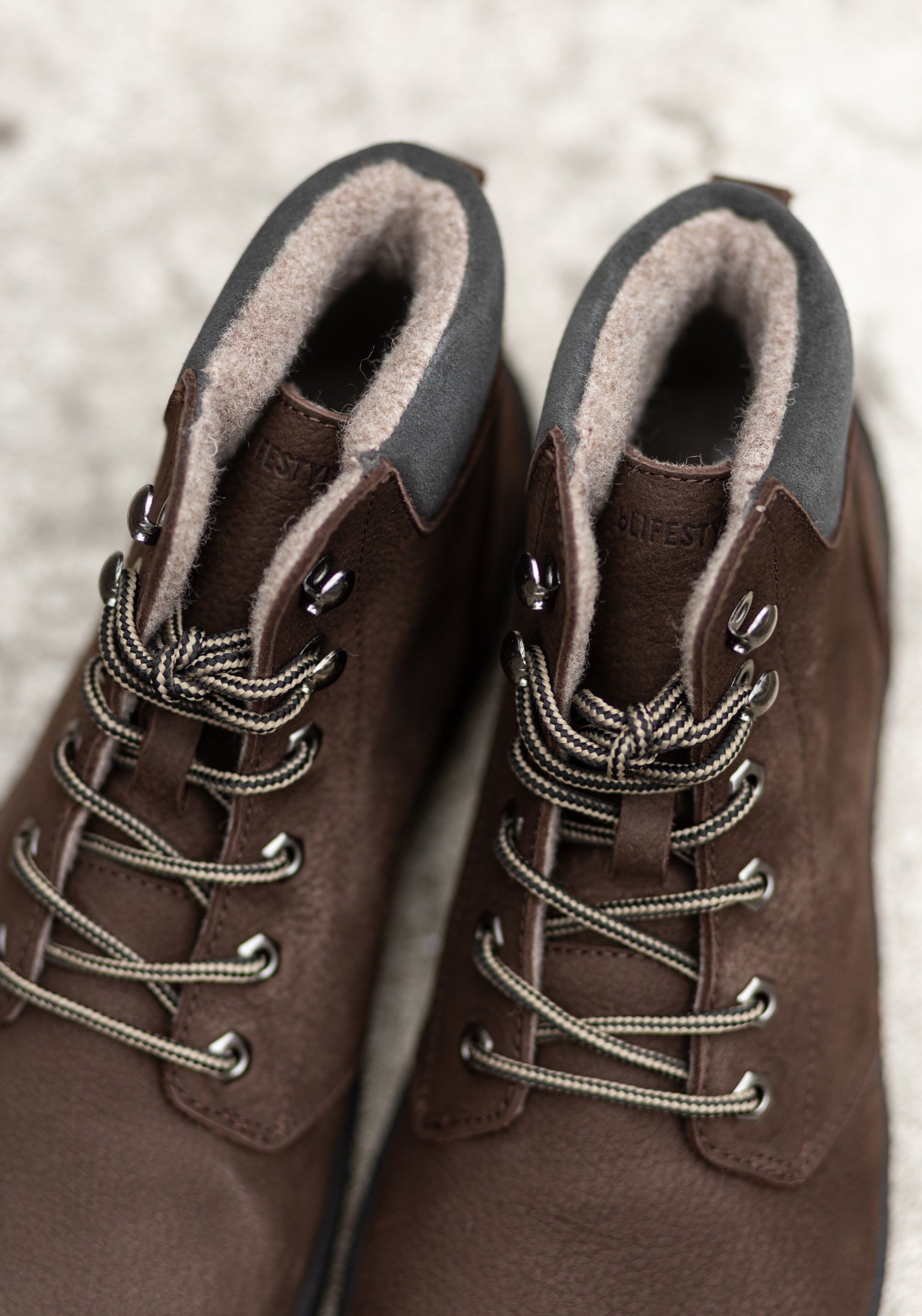 Ghete Barefoot îmblănite adulți - Street Style Chestnut