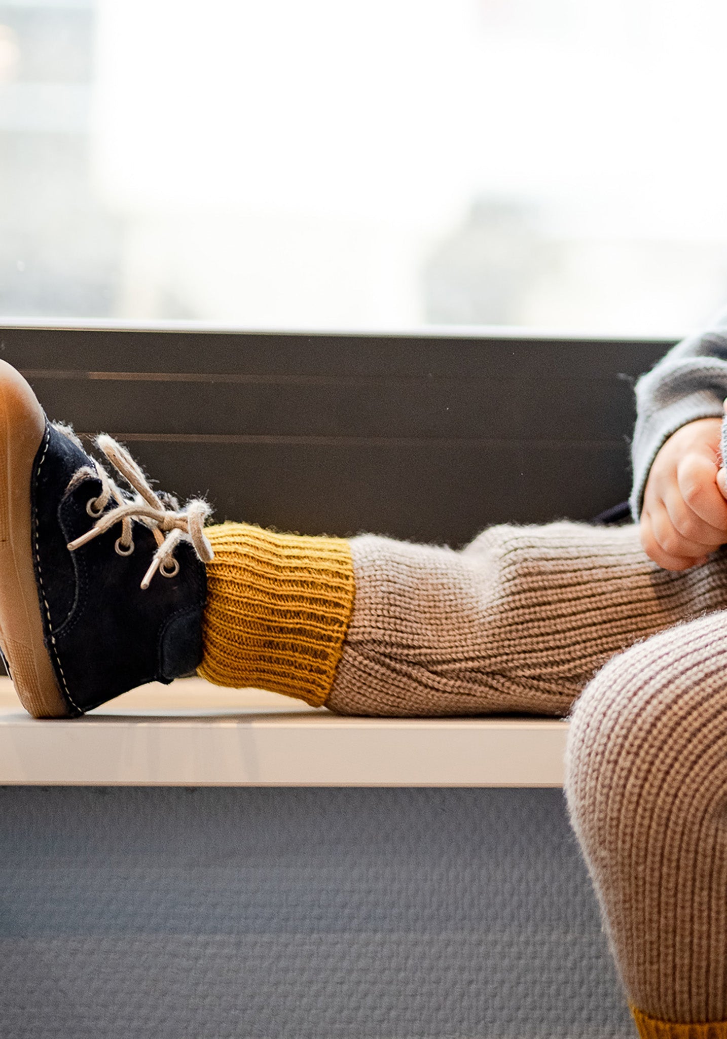 Ghete Barefoot îmblănite First Step - Ava Blue Koel HipHip.ro