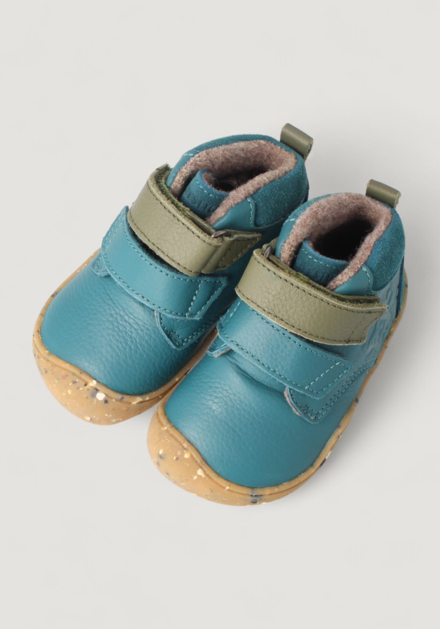 Ghete Barefoot îmblănite - Baby Raccoon Petrol