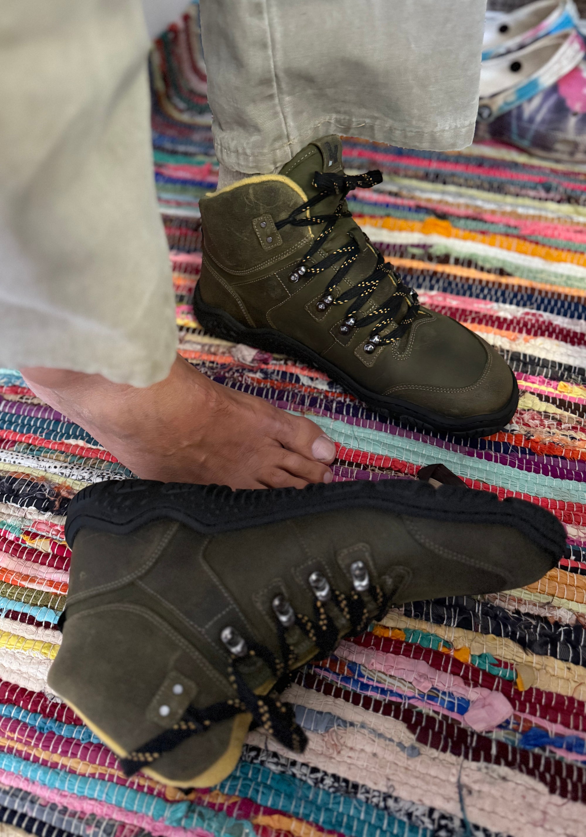 Ghete Barefoot îmblănite bărbați - Robo Olive