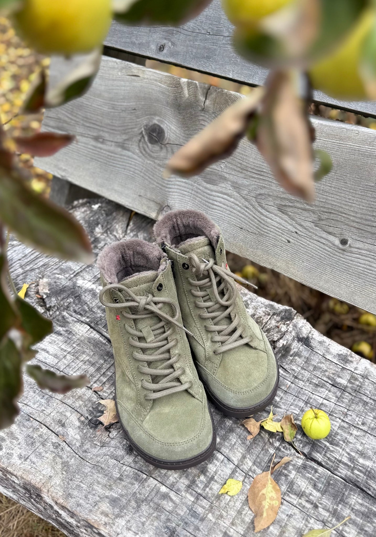 Ghete Barefoot îmblănite - BLSN-035W Olive