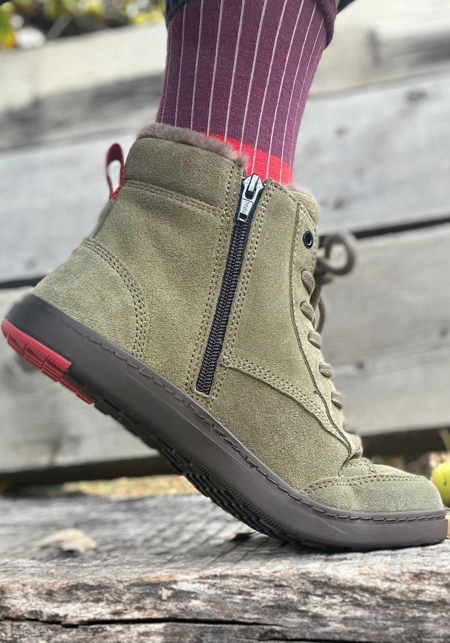 Ghete Barefoot îmblănite - BLSN-035W Olive