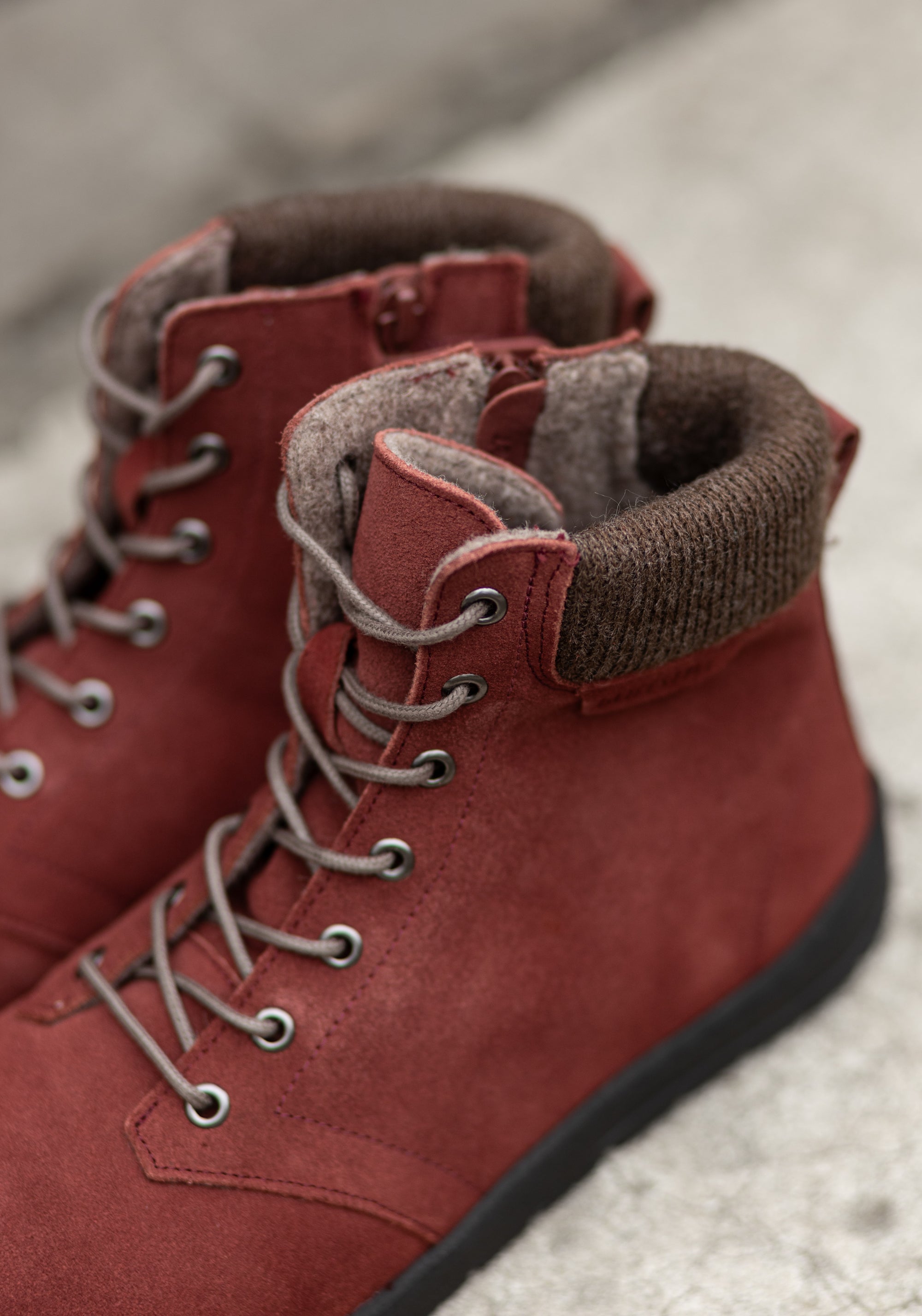 Ghete Barefoot îmblănite femei - Loud Style Bordeaux