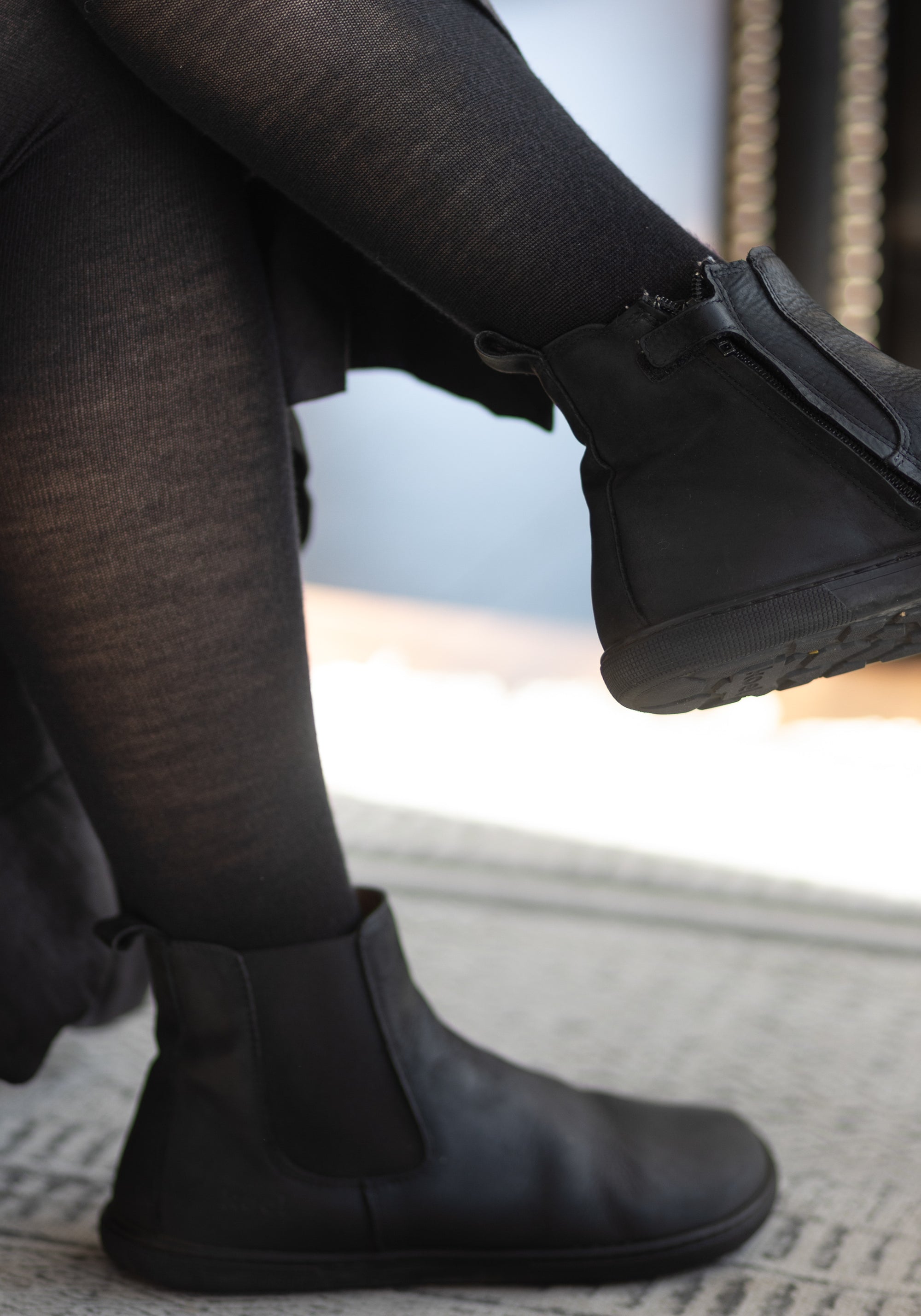Ghete Barefoot îmblănite - Filas Black