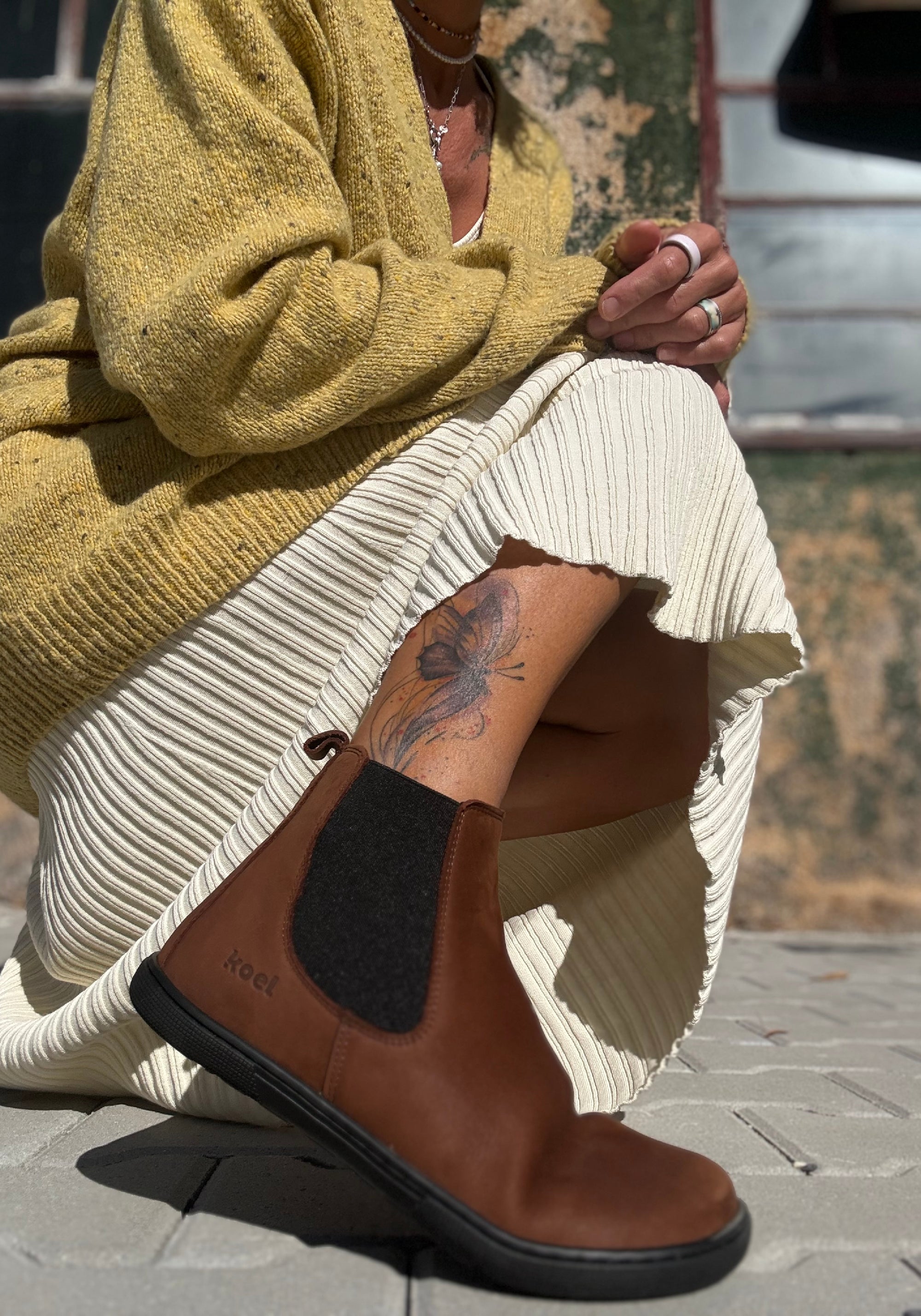 Ghete Barefoot îmblănite - Filas Chocolate