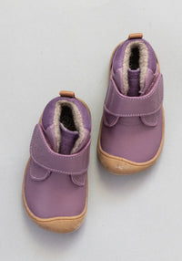 Ghete Barefoot îmblănite First Step - Baby Raccoon Pastel Lila BLifestyle HipHip.ro