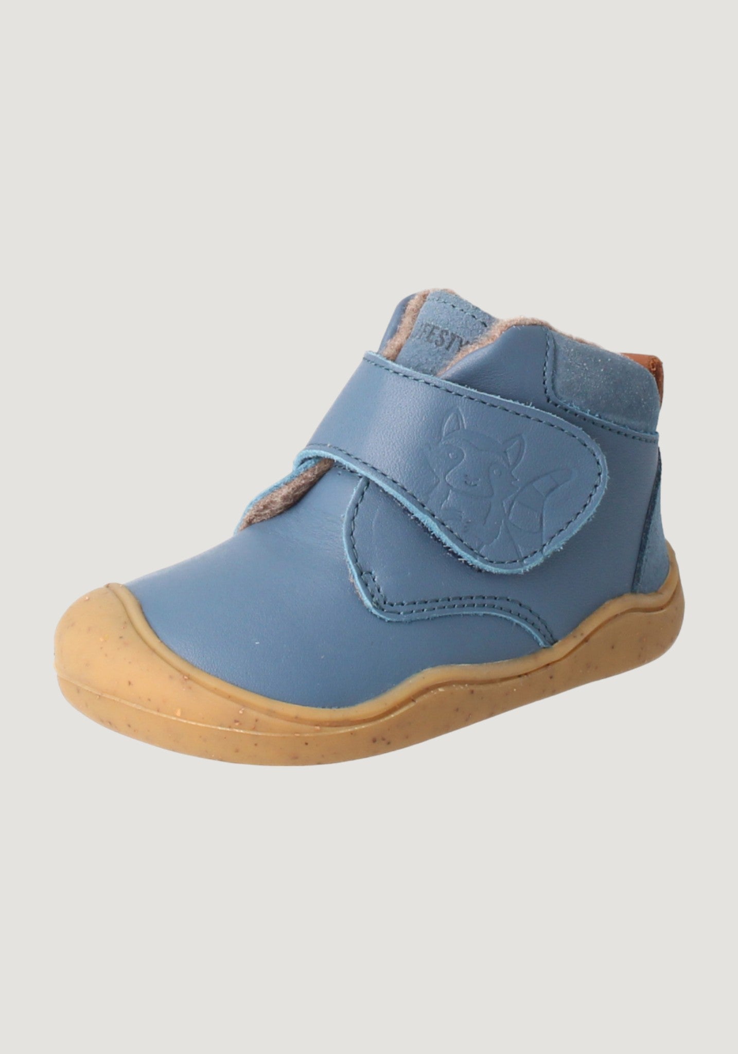 Ghete Barefoot îmblănite First Step - Baby Raccoon Sea Blue BLifestyle HipHip.ro