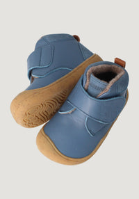 Ghete Barefoot îmblănite First Step - Baby Raccoon Sea Blue BLifestyle HipHip.ro