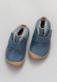 Ghete Barefoot îmblănite First Step - Baby Raccoon Sea Blue BLifestyle HipHip.ro