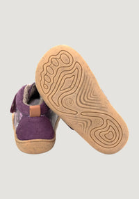 Ghete Barefoot îmblănite First Step - Baby Raccoon Winter Plum BLifestyle HipHip.ro