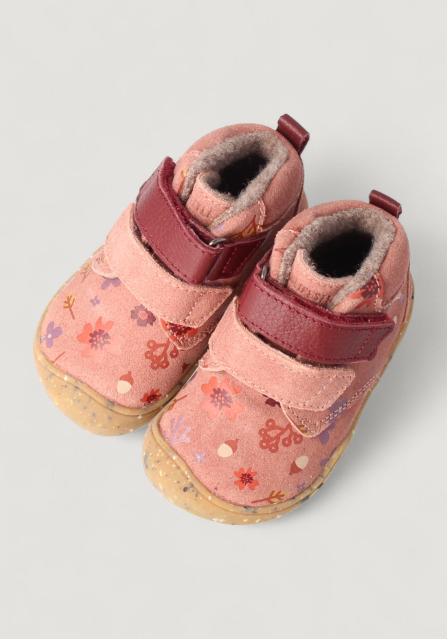 Ghete Barefoot îmblănite First Step - Baby Raccoon Winter Rosa