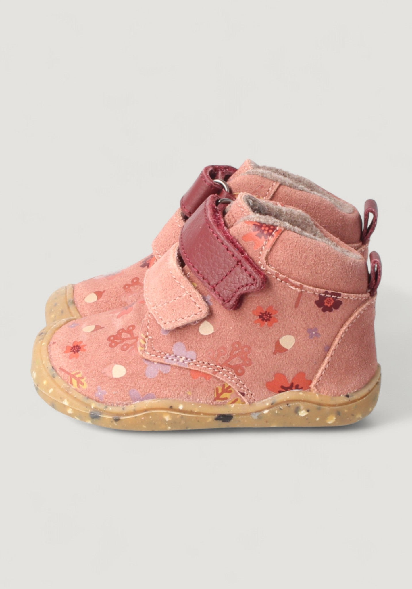 Ghete Barefoot îmblănite First Step - Baby Raccoon Winter Rosa