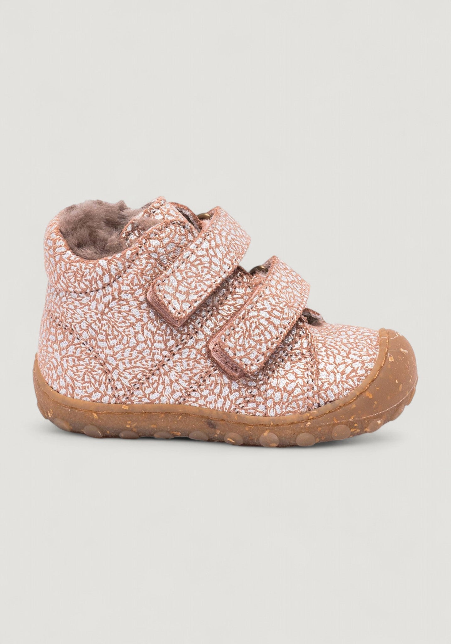 Ghete Barefoot îmblănite First Step - Hale Rose Glitter