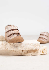 Ghete Barefoot îmblănite First Step - Hale Rose Glitter