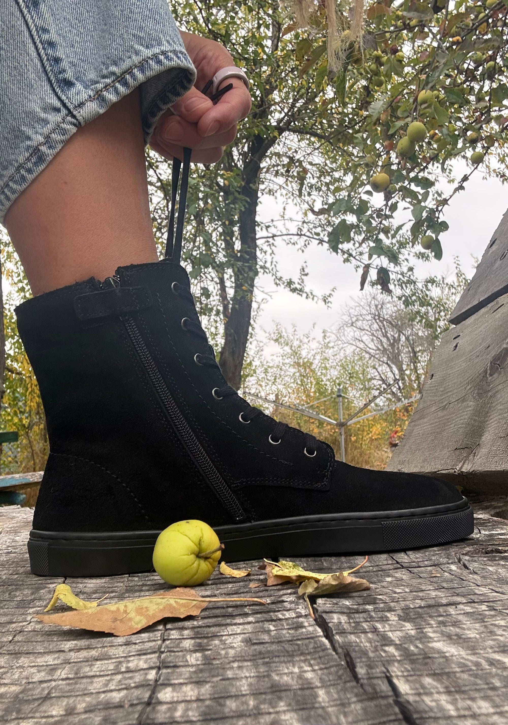 Ghete Barefoot îmblănite - Hesira Black