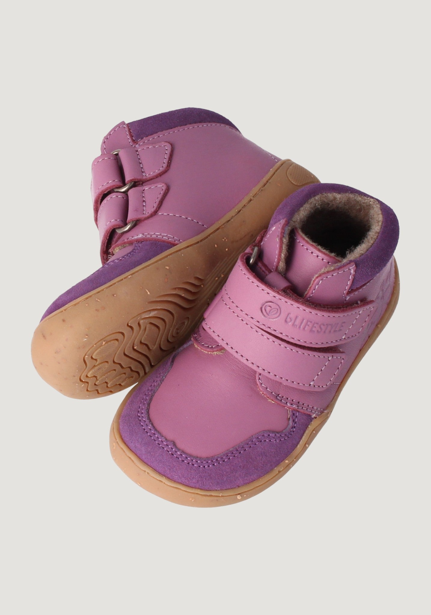 Ghete Barefoot îmblănite - Raccoon Pastel Lila BLifestyle HipHip.ro