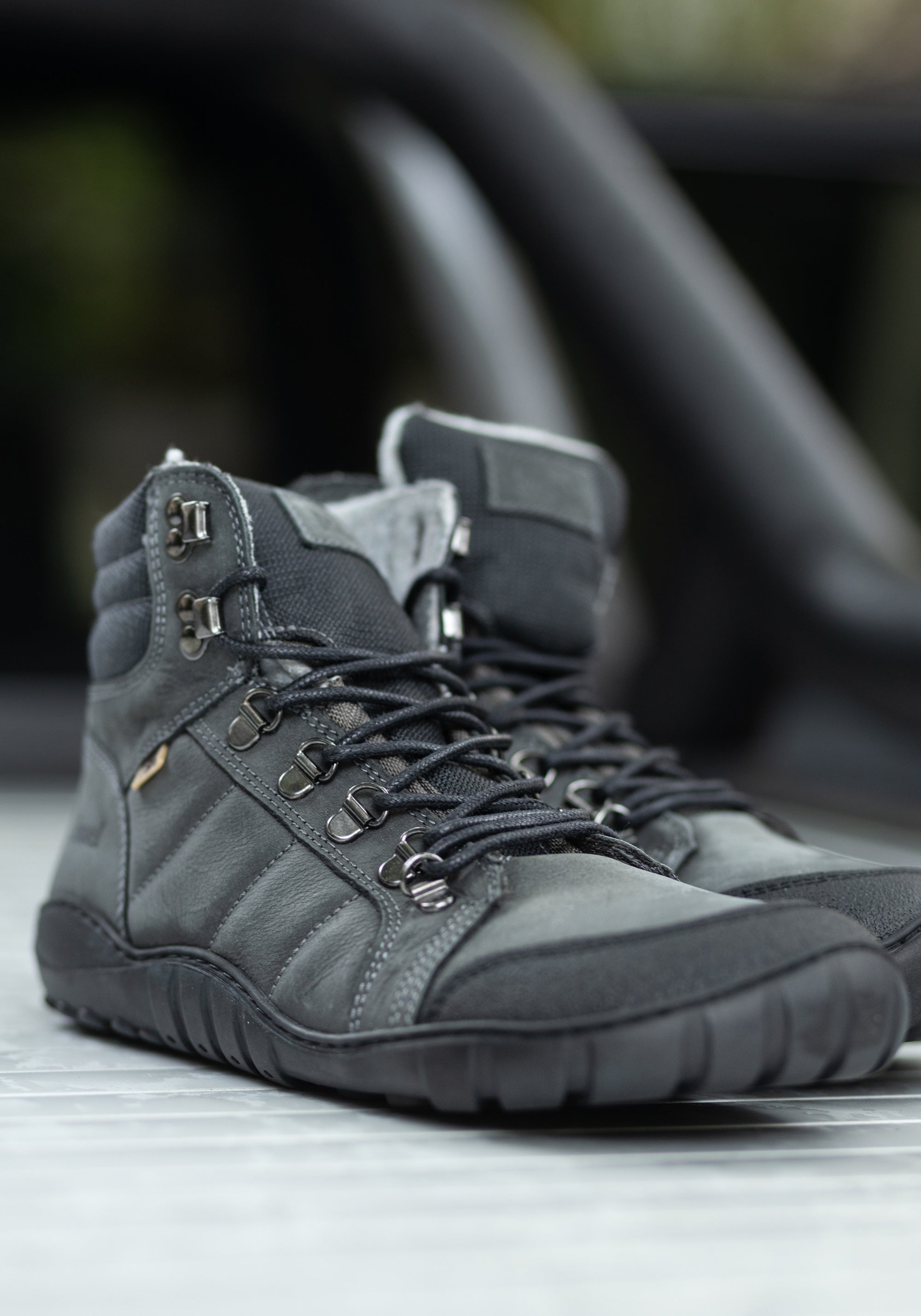 Ghete Barefoot impermeabile îmblănite bărbați - Paul Dark Grey