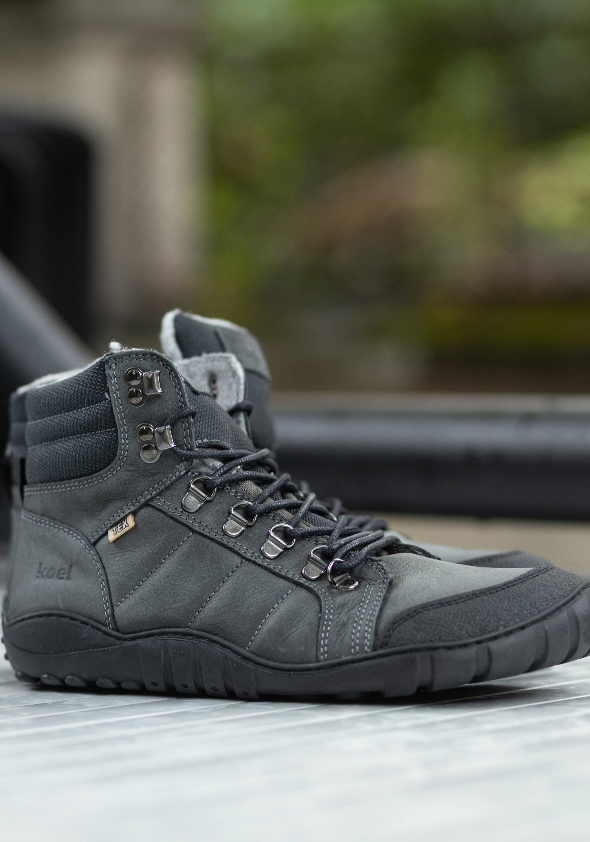 Ghete Barefoot impermeabile îmblănite bărbați - Paul Dark Grey