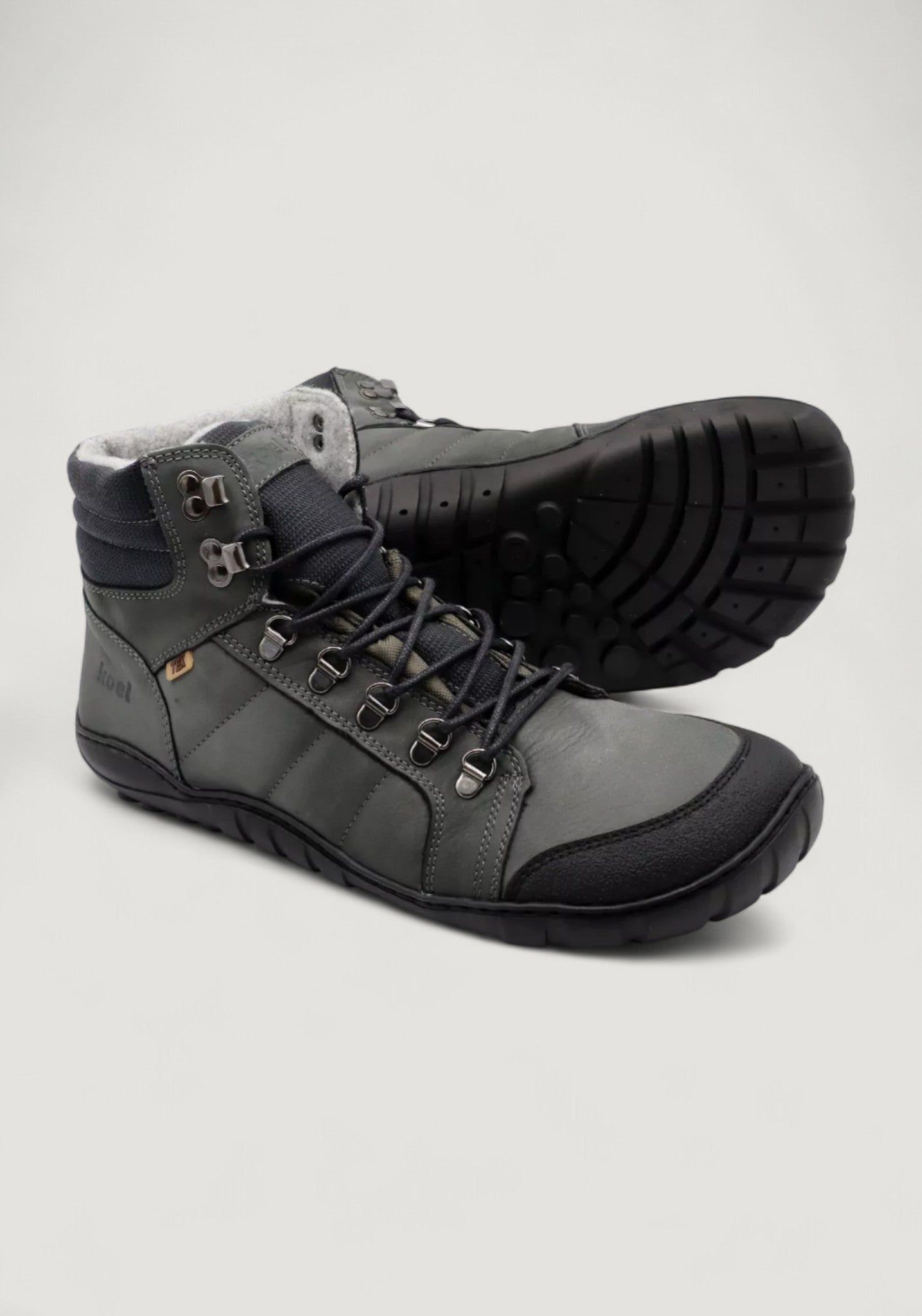 Ghete Barefoot impermeabile îmblănite bărbați - Paul Dark Grey