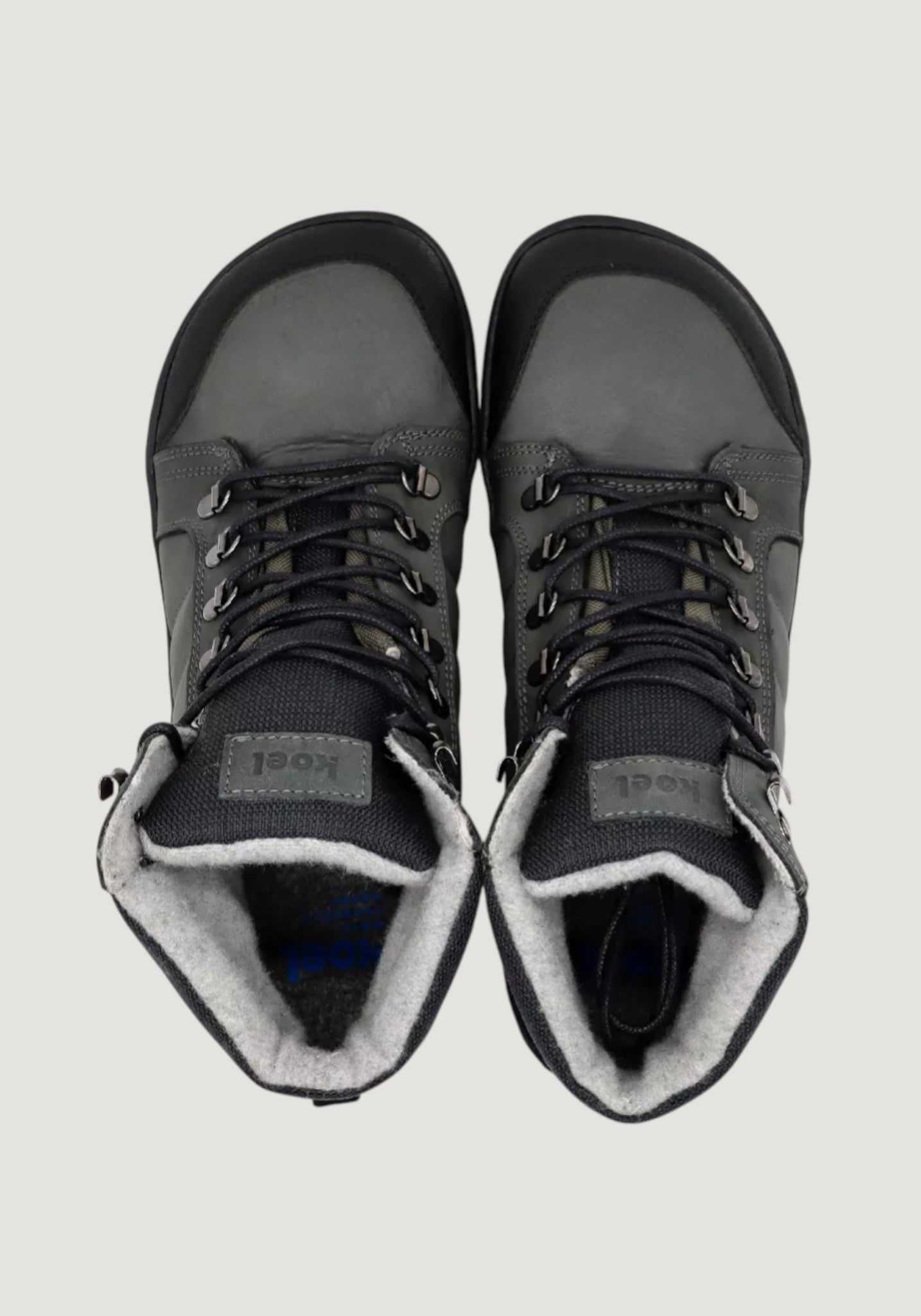 Ghete Barefoot impermeabile îmblănite bărbați - Paul Dark Grey