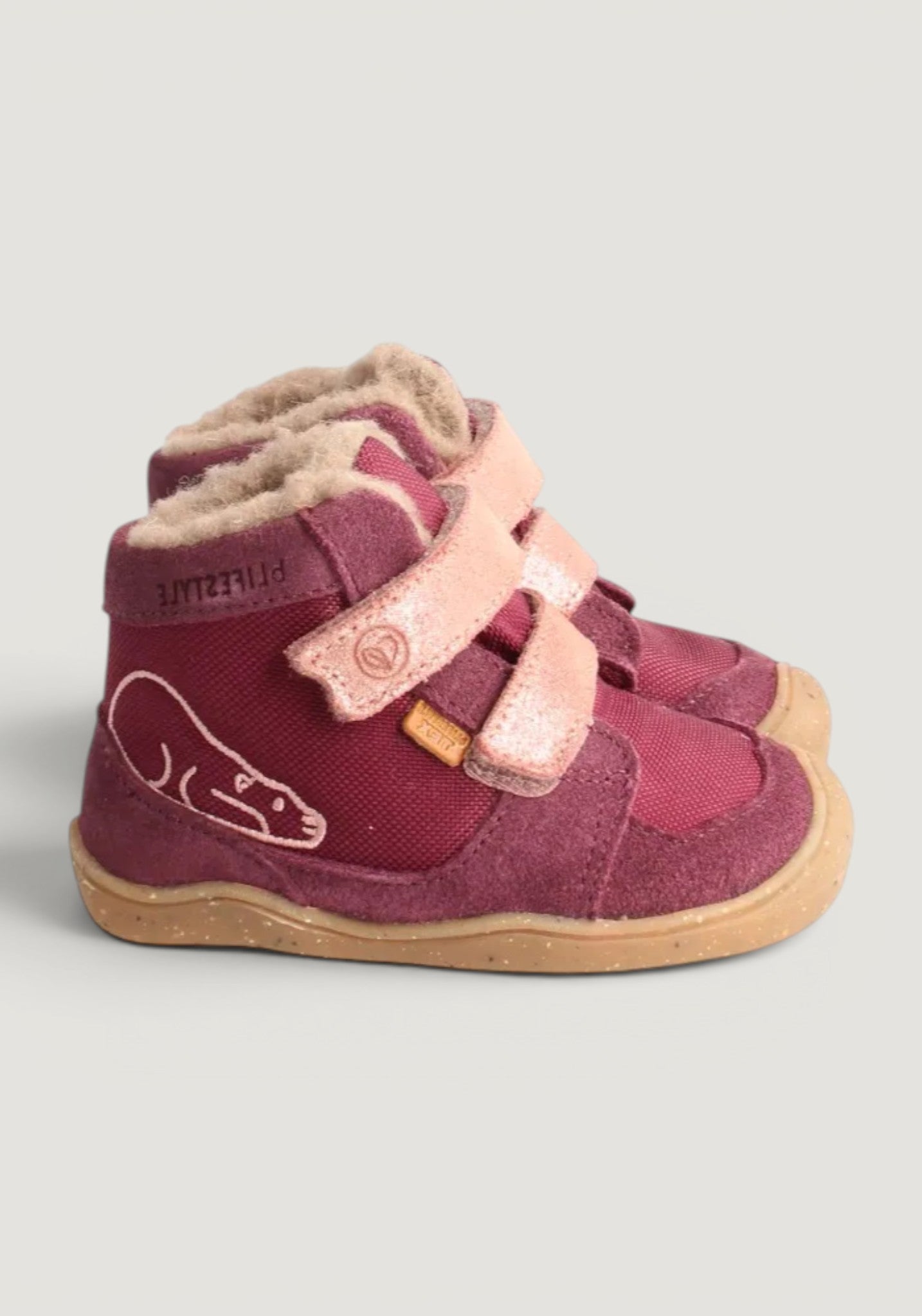 Ghete Barefoot impermeabile îmblănite - Eisbar Baby Plum