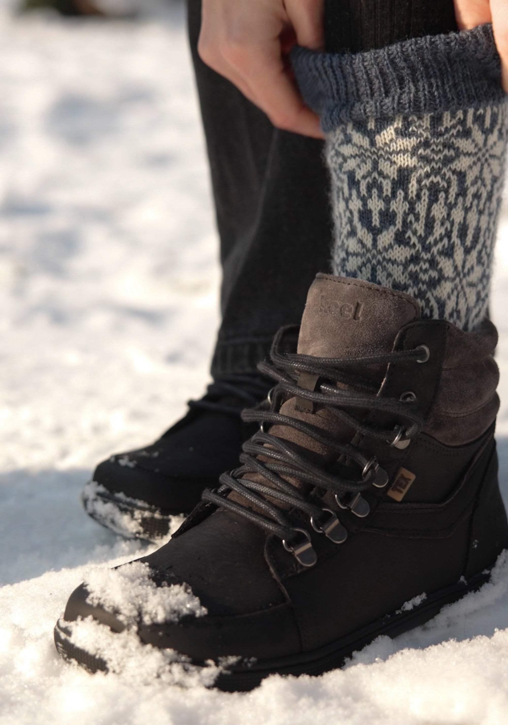 Ghete Barefoot impermeabile îmblănite - Fox Black
