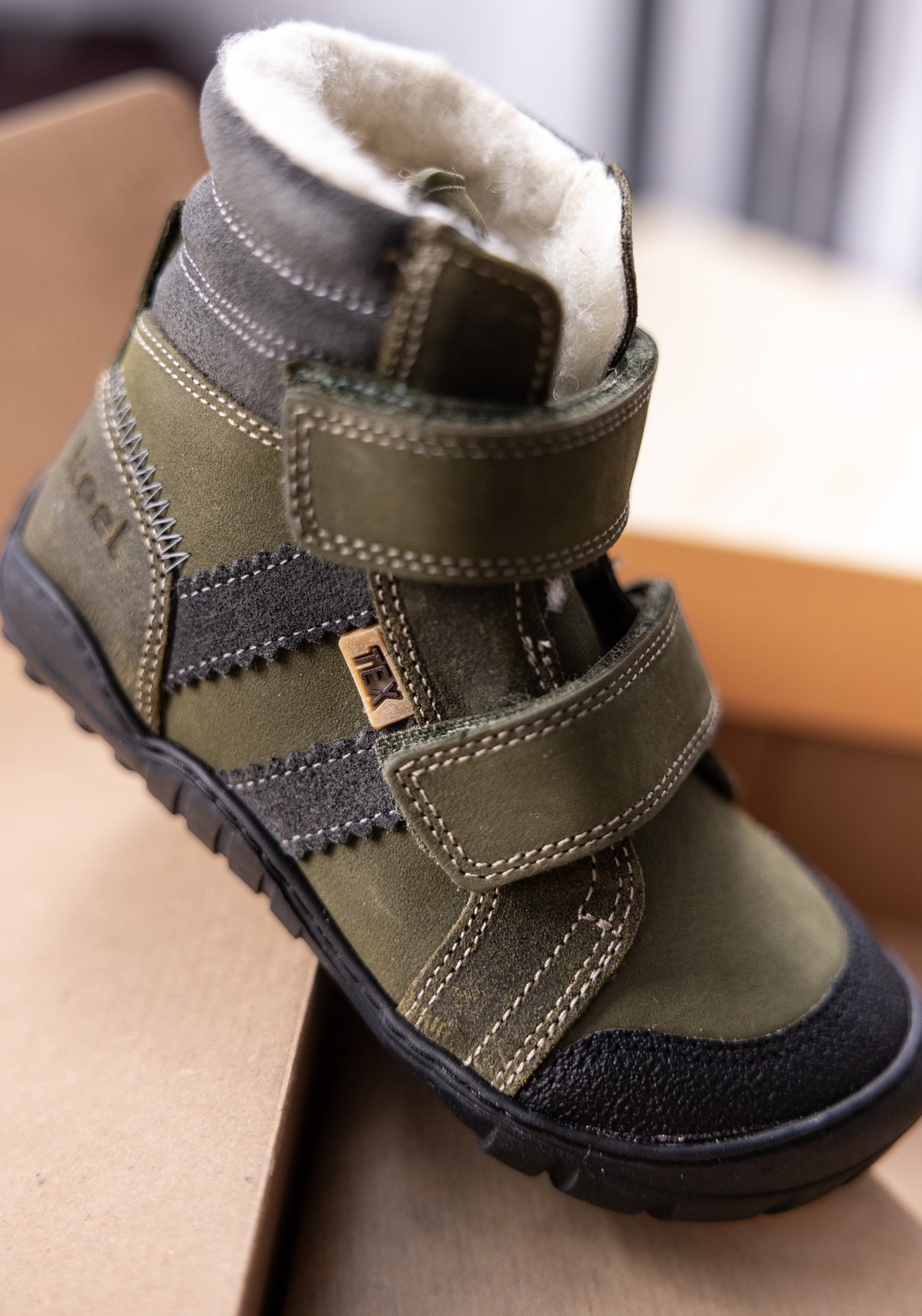 Ghete Barefoot impermeabile îmblănite - Milo Khaki