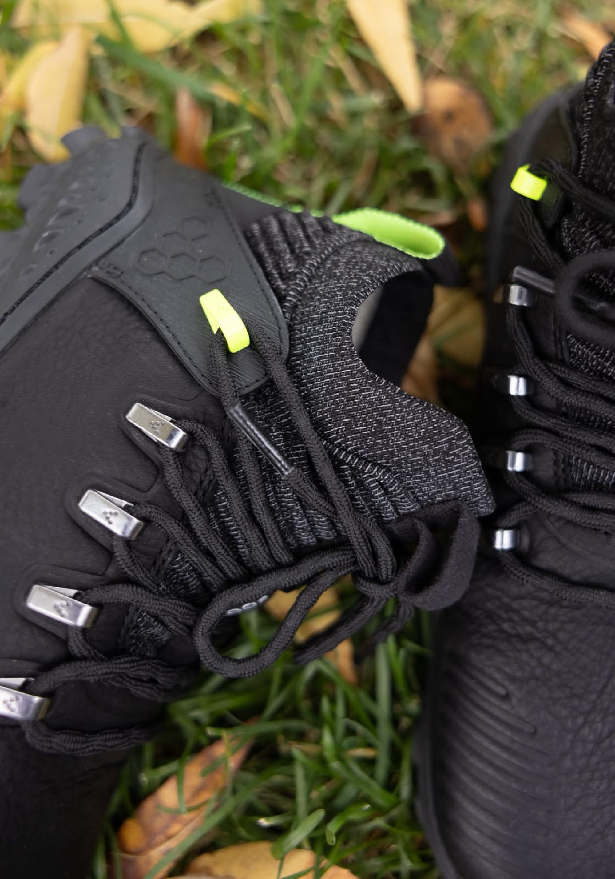 Ghete drumeție Barefoot din piele - Magna Forest ESC Men Obsidian/Lime
