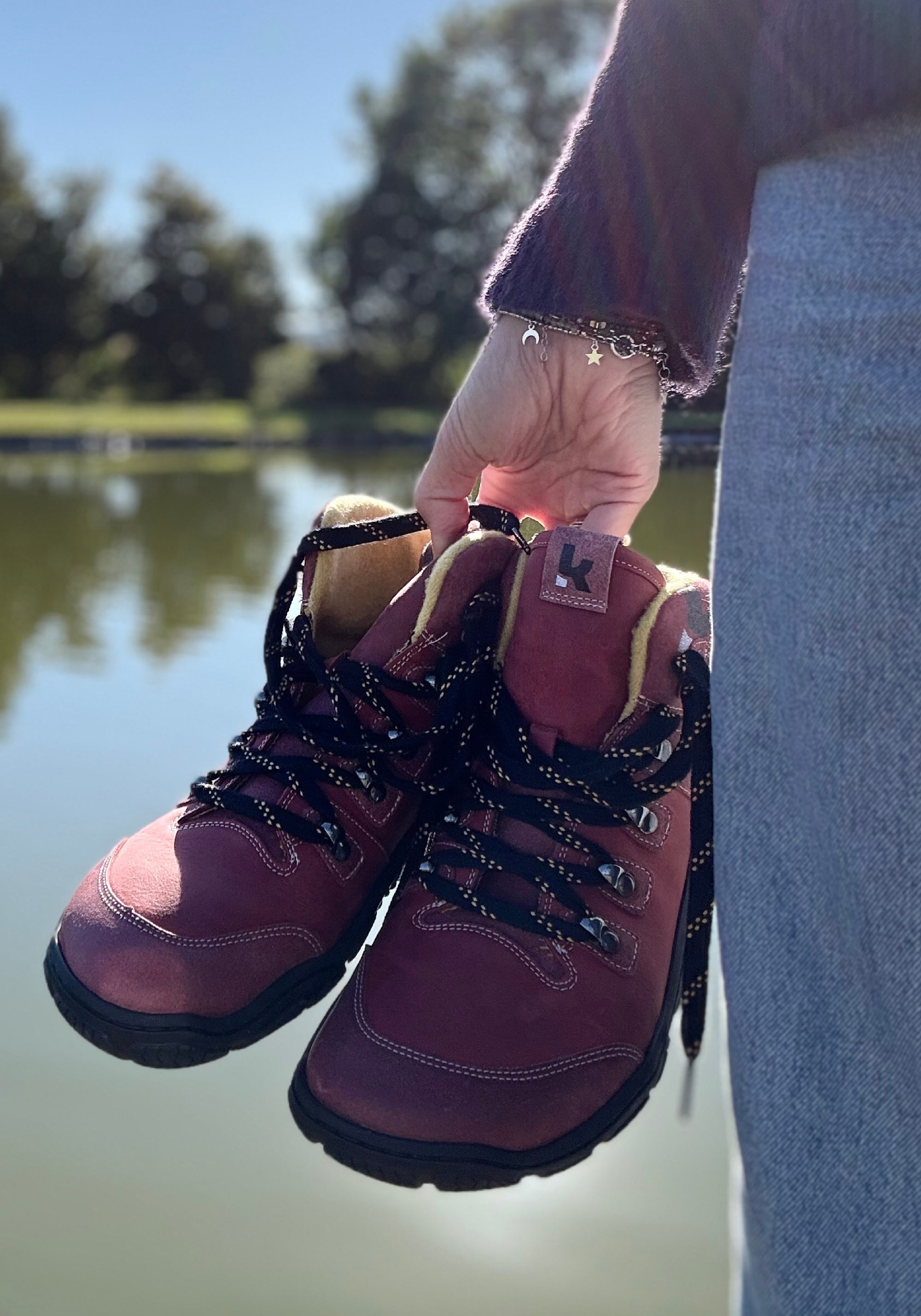 Ghete drumeție Barefoot îmblănite femei - Roba Blossom