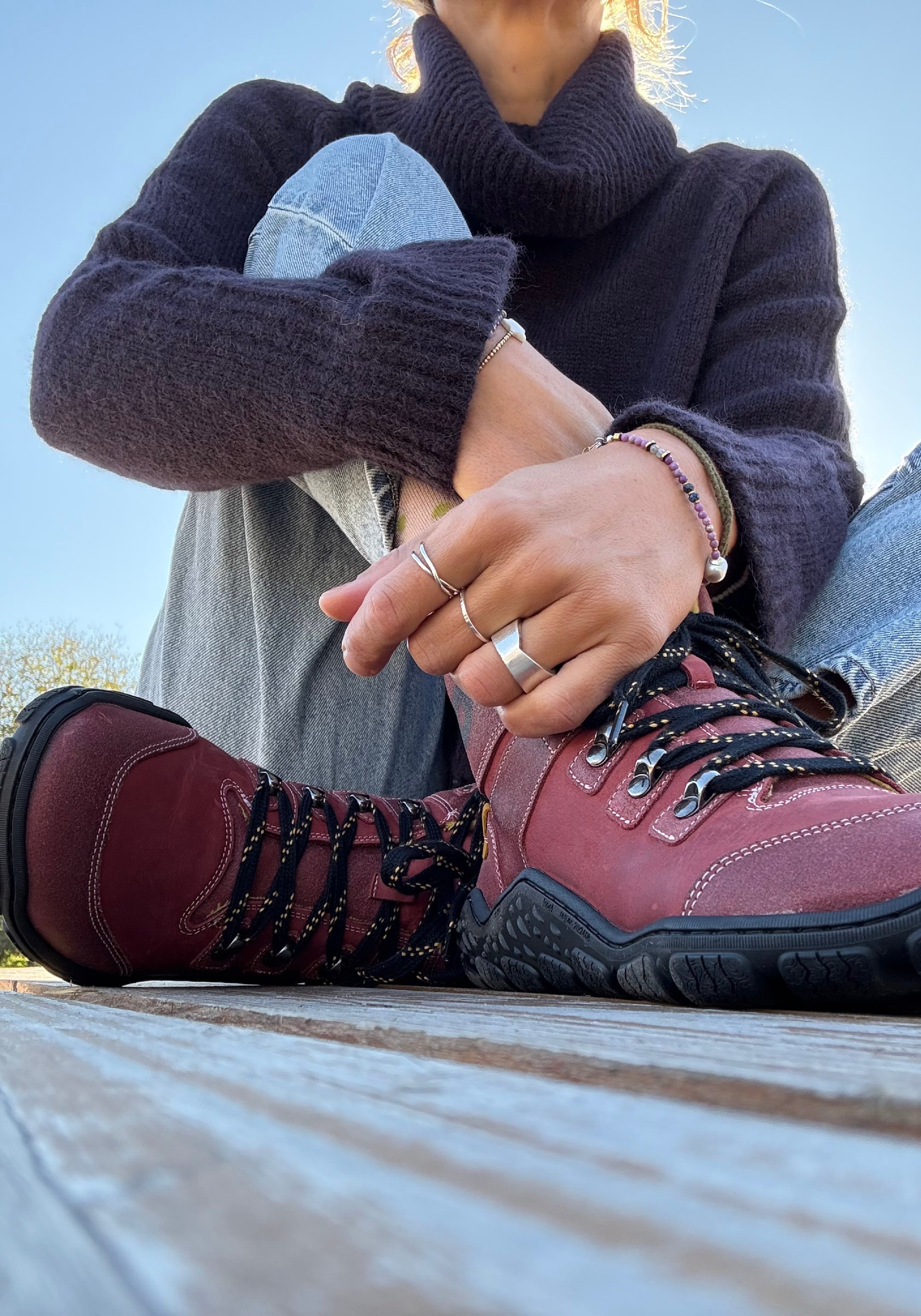 Ghete drumeție Barefoot îmblănite femei - Roba Blossom