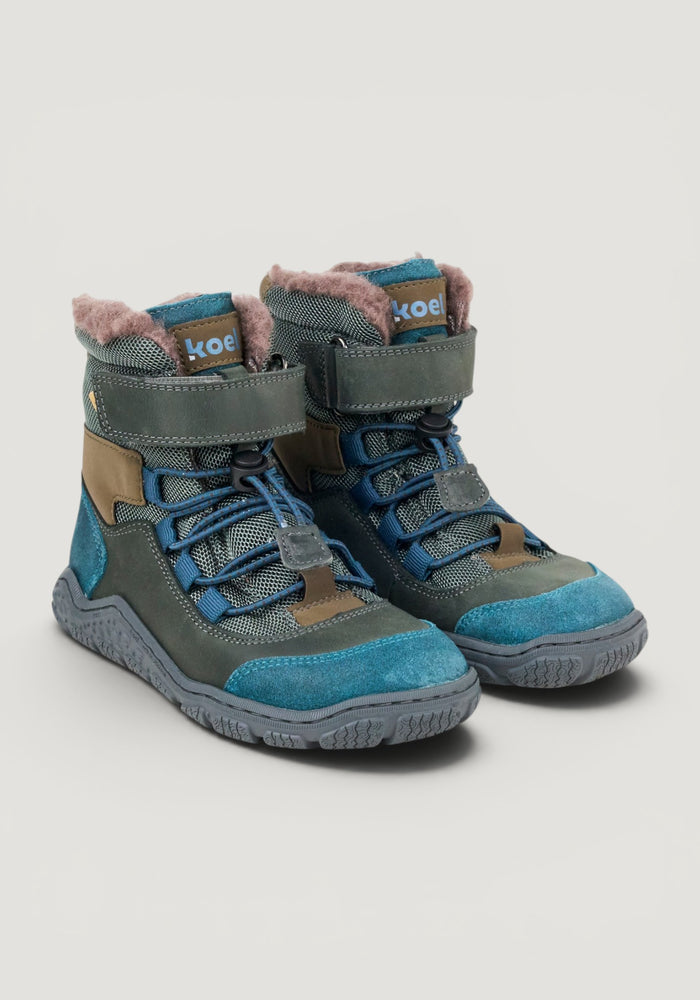 Ghete drumeție Barefoot impermeabile îmblănite - Ravo Turquoise