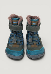 Ghete drumeție Barefoot impermeabile îmblănite - Ravo Turquoise