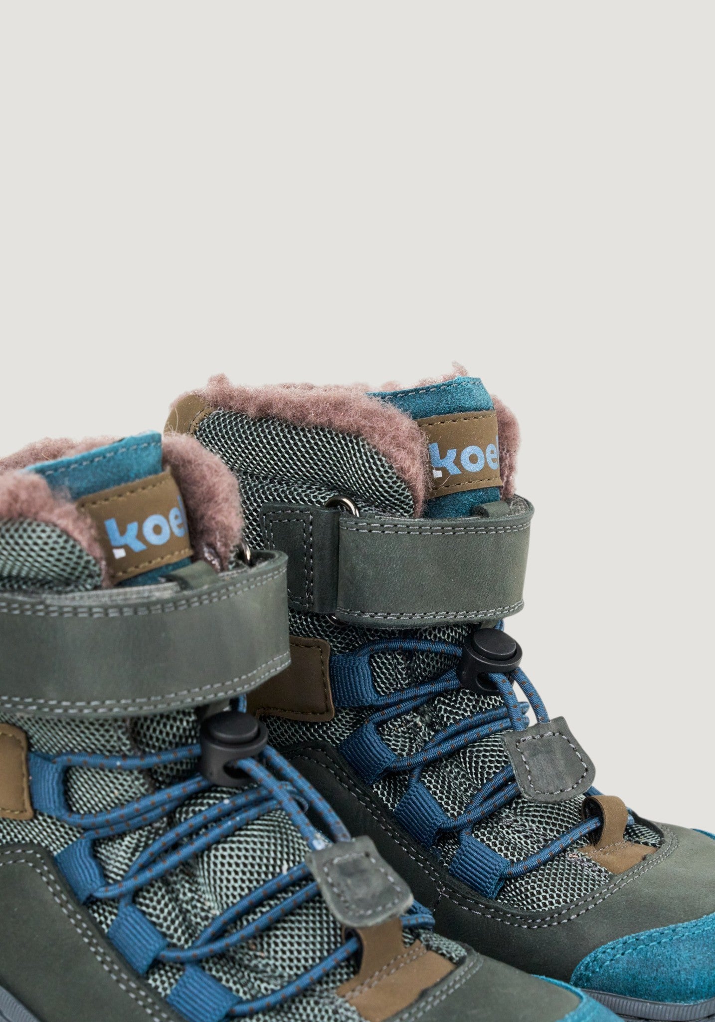 Ghete drumeție Barefoot impermeabile îmblănite - Ravo Turquoise