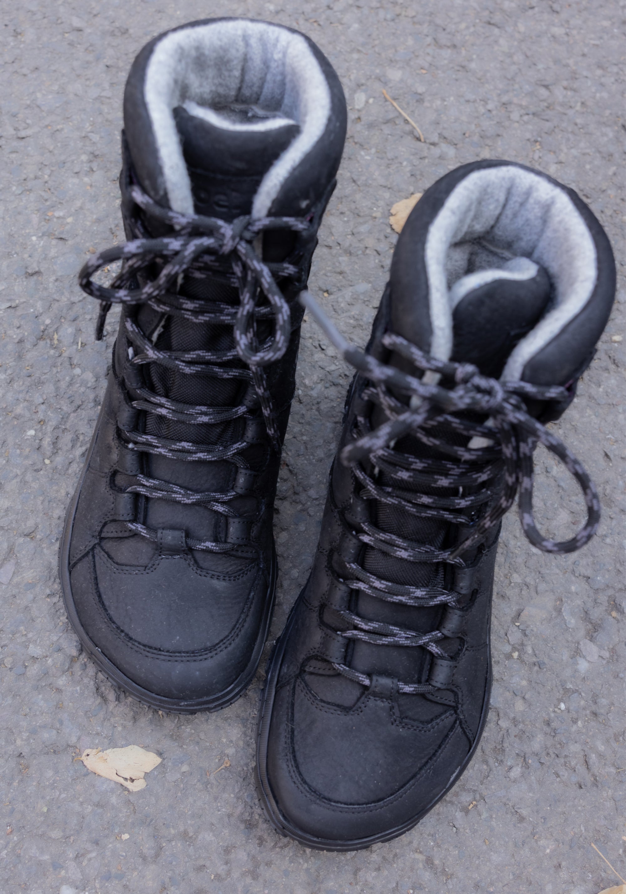 Ghete drumeție Barefoot impermeabile îmblănite - Risa Black