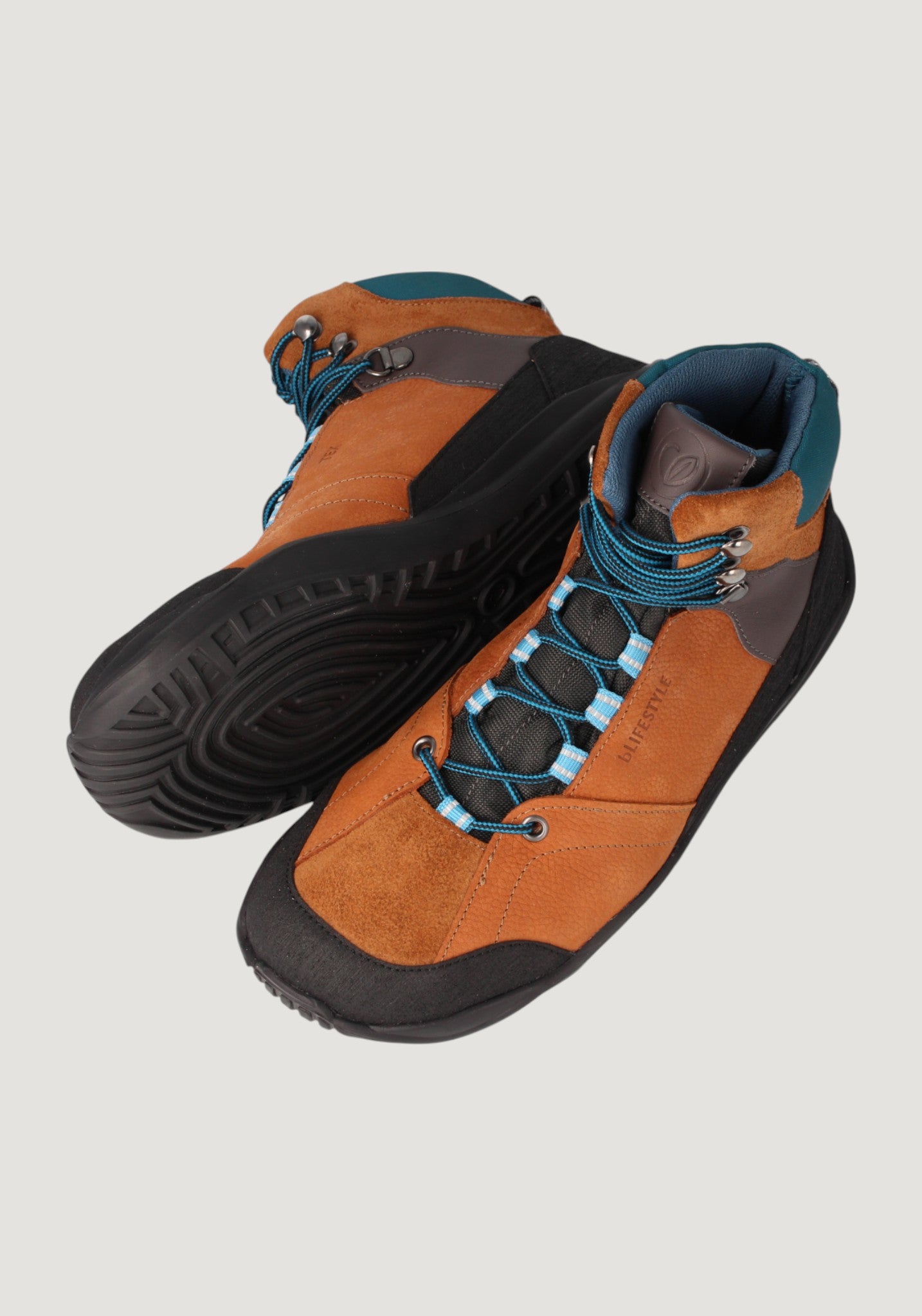Ghete drumeție Barefoot impermeabile - Mountain Style Hazelnut/Turquoise