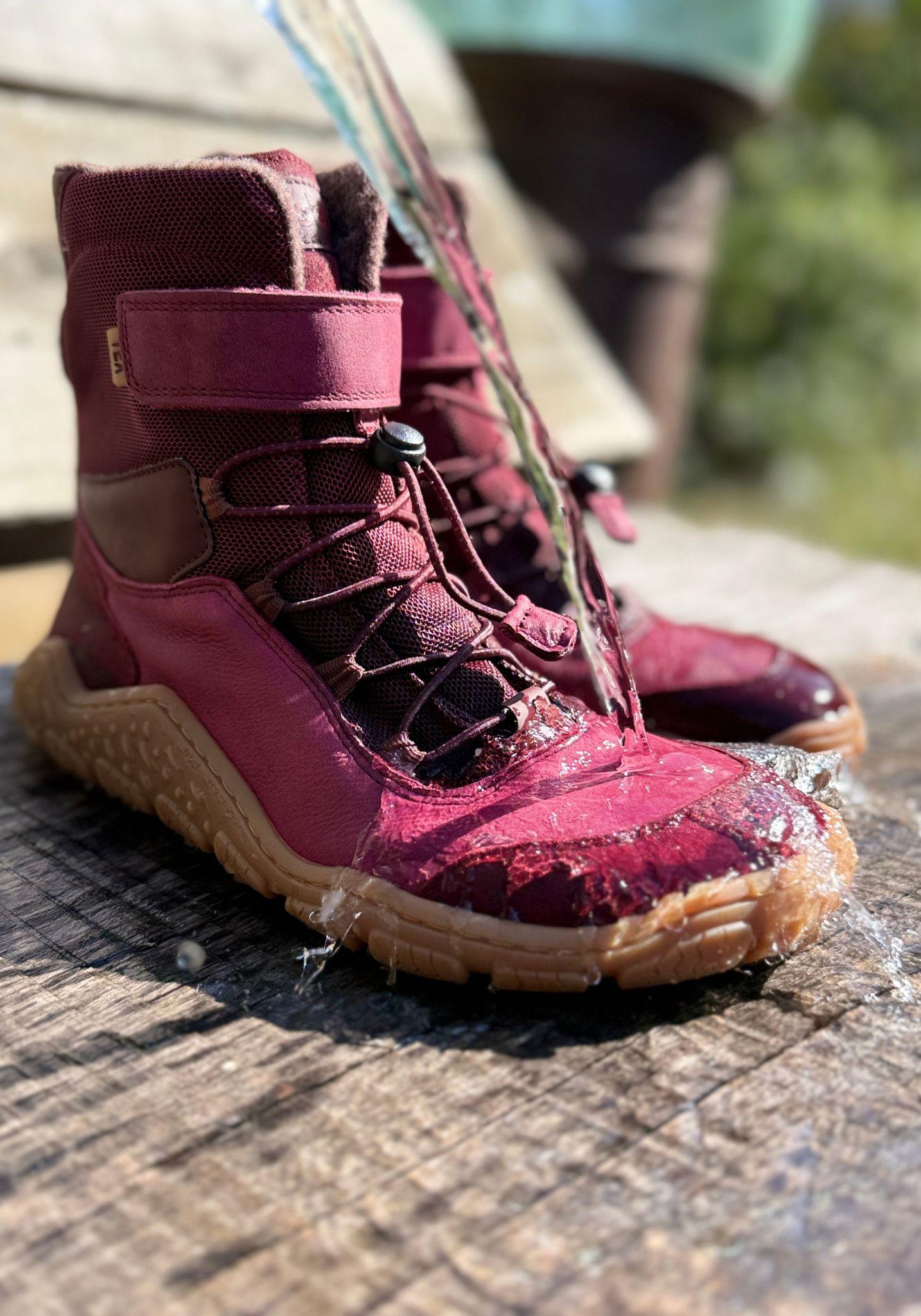 Ghete drumeție Barefoot Wide impermeabile îmblănite - Ravo Bordo