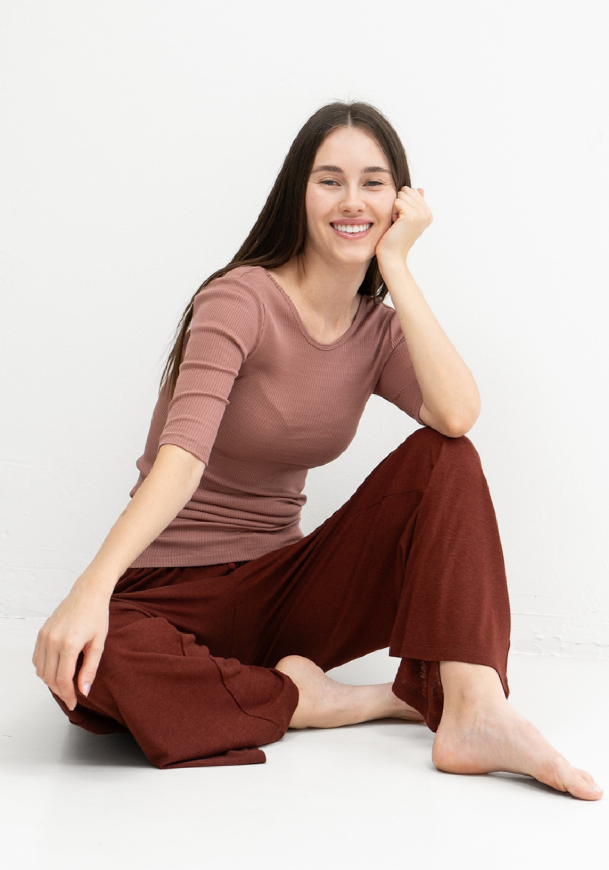 Bluză seamless din mătase - Gym Antique Rose