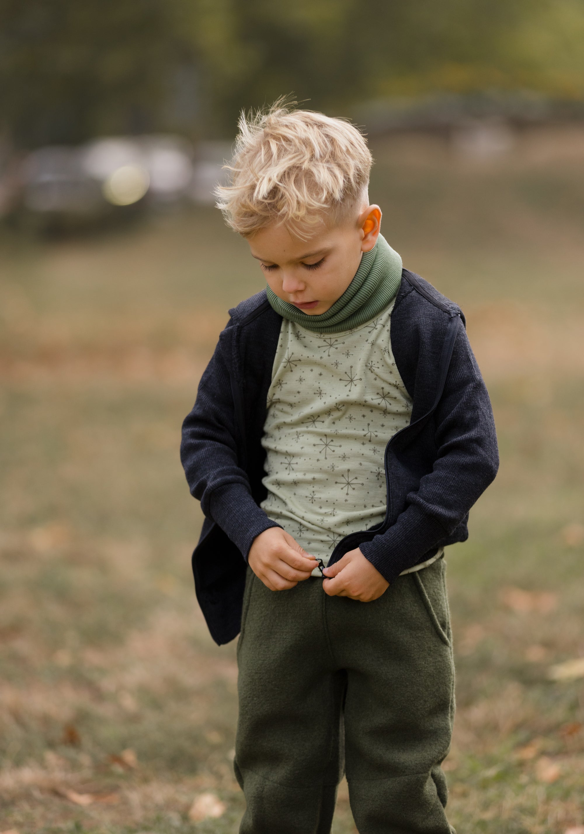 Hanorac din lână merinos - Foggy Black