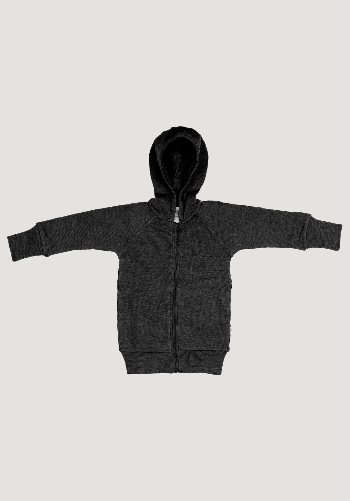 Hoodie lână merinos - Foggy Black ManyMonths HipHip.ro