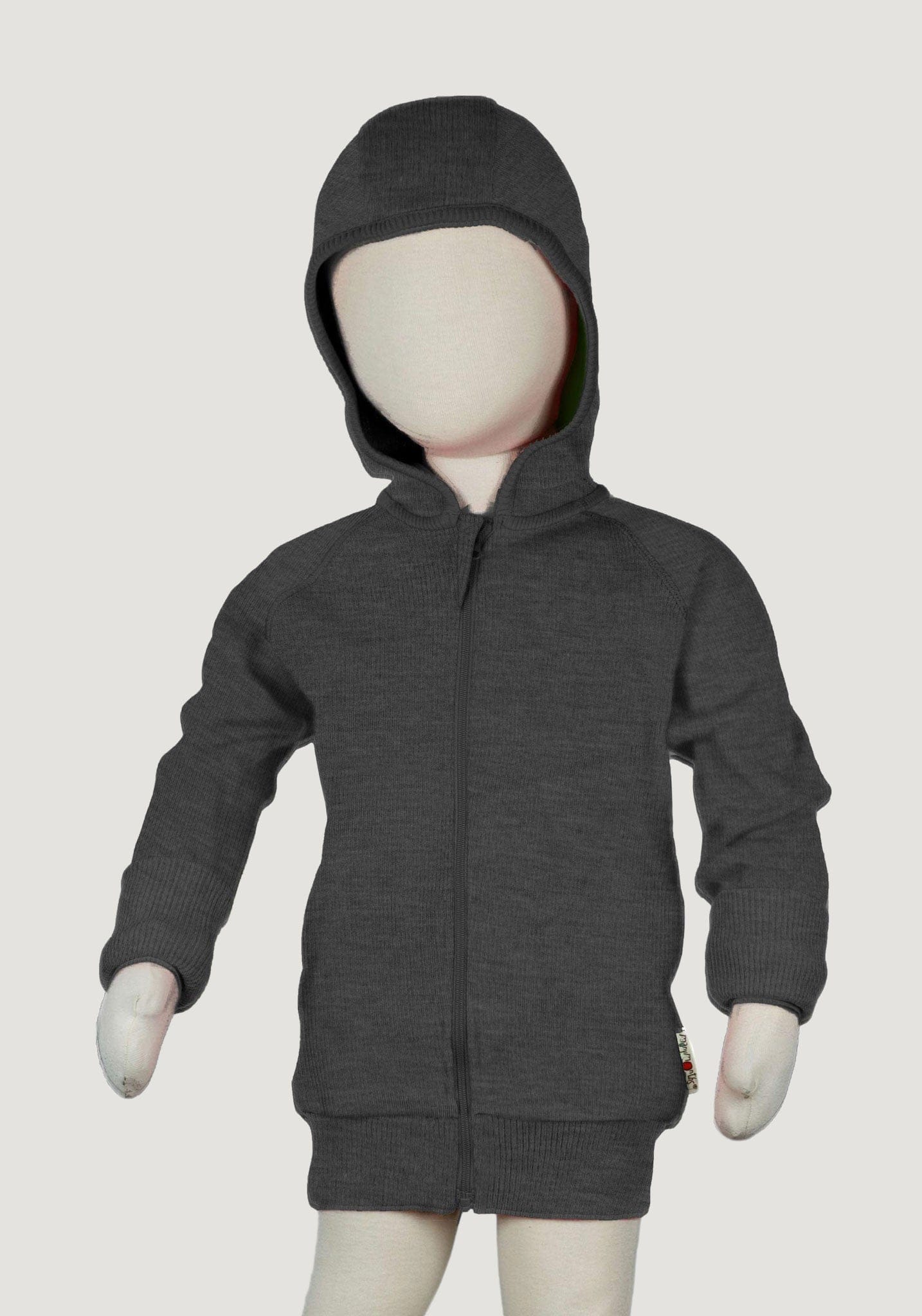 Hoodie lână merinos - Foggy Black ManyMonths HipHip.ro