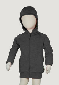 Hoodie lână merinos - Foggy Black ManyMonths HipHip.ro