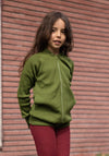 Hanorac din lână merinos - Garden Moss Green