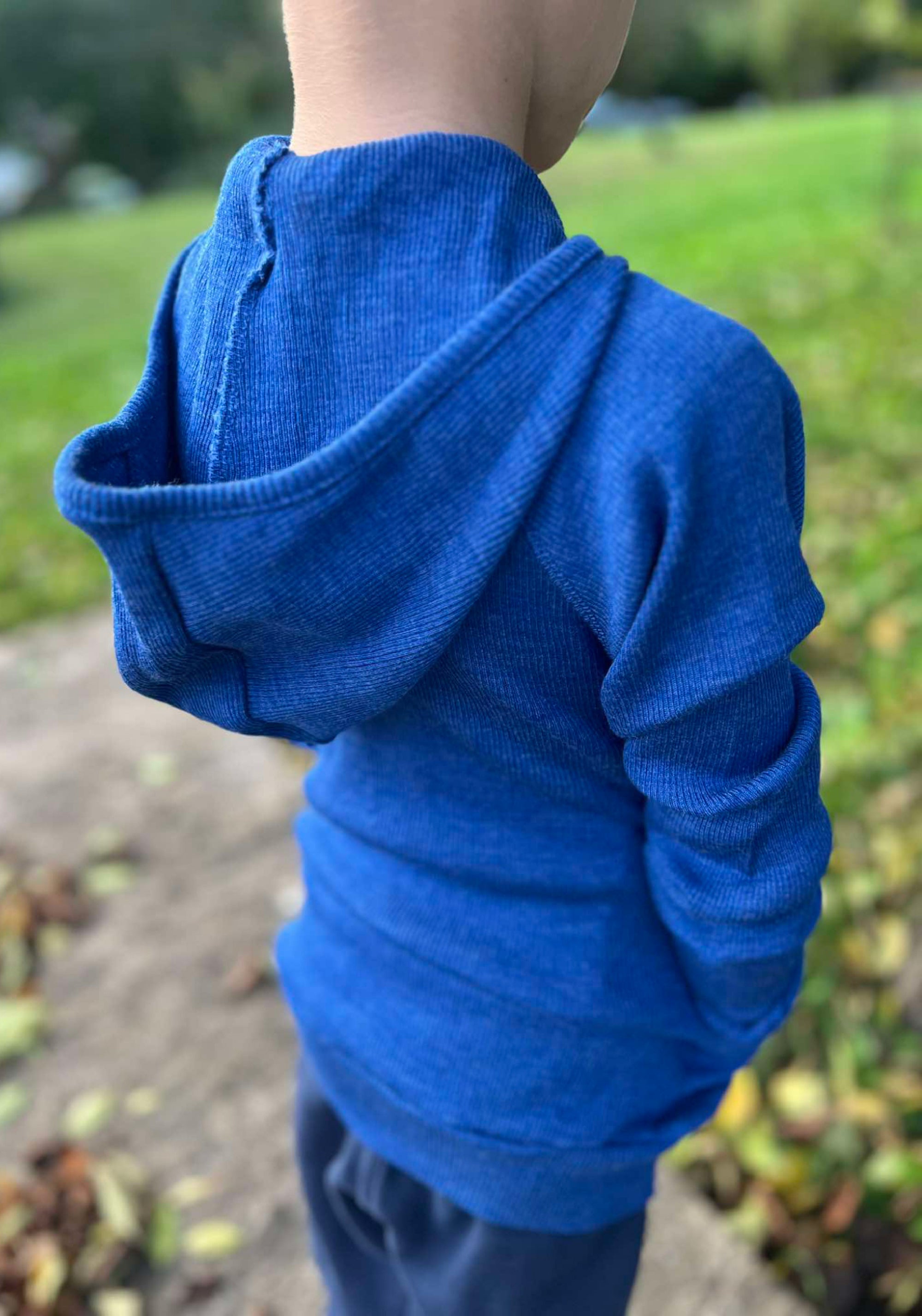 Hanorac lână merinos - Classic Blue