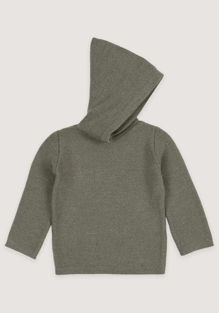 Hoodie lână merinos - Olive Halfen HipHip.ro