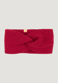 Headband femei din lână merinos și cașmir - Berry Red