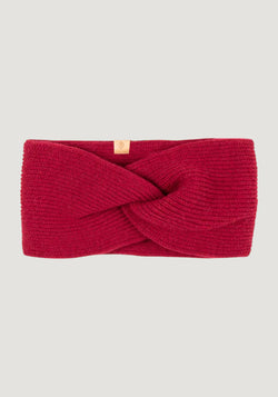 Headband femei din lână merinos și cașmir - Berry Red