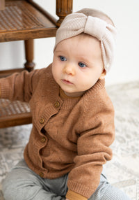 Headband seamless dublat din lână merinos - Alba Beige