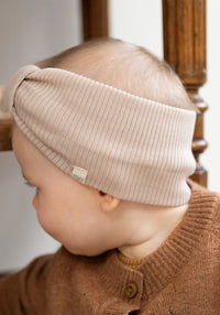 Headband seamless dublat din lână merinos - Alba Beige