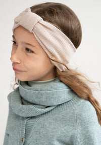 Headband seamless dublat din lână merinos - Alba Beige